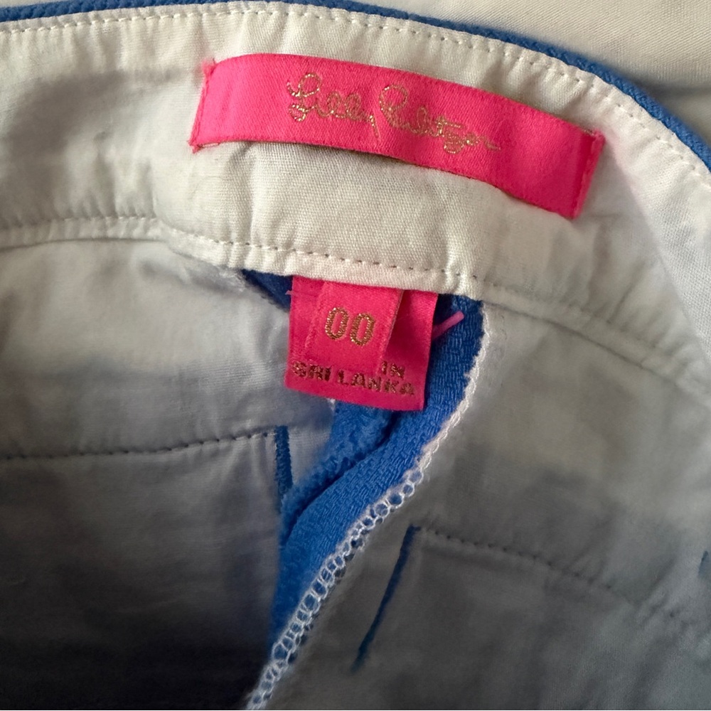 Lilly Pulitzer Blue Scalloped High Waist Shorts - Picture 3 of 3